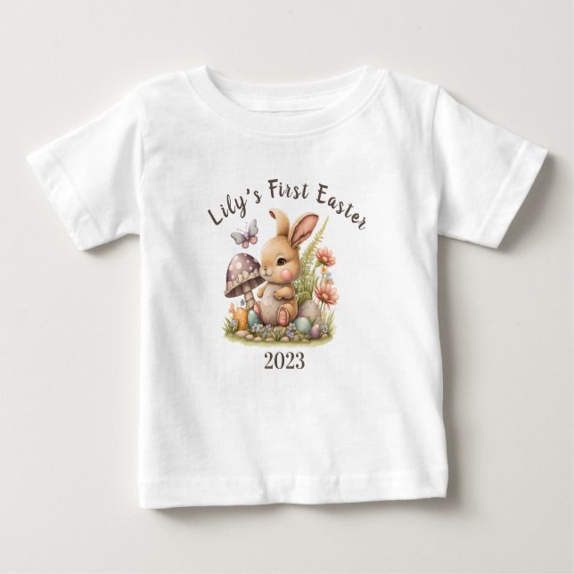 My 1st Easter Bunny Cute Gift Personilzesd Rabbit  Baby T-Shirt (Front)