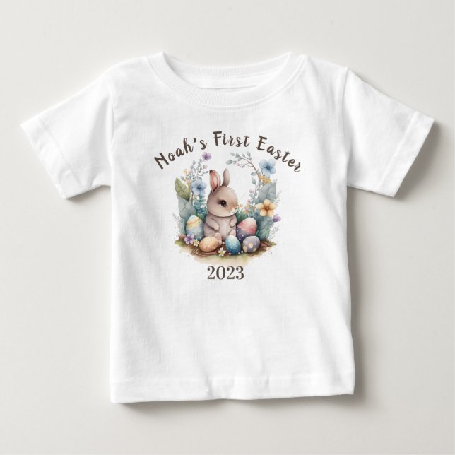 My 1st Easter Bunny Gift Personilzesd Rabbitt cute Baby T-Shirt (Front)