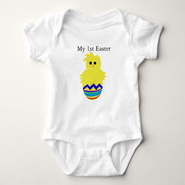 My 1st Easter Colortul Chick Egg Creeper T-shirt (Front)