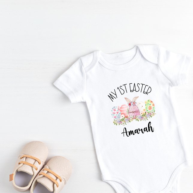 My 1st Easter Eggs Baby Short Sleeve One Piece Baby Bodysuit (Creator Uploaded)