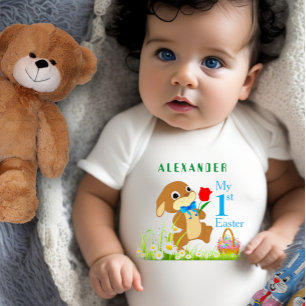 My 1st Easter Personalised Easter Bunny & Eggs Baby Bodysuit
