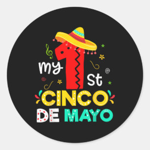 My 1st First Cinco De Mayo Fiesta Baby Boys Girls  Classic Round Sticker