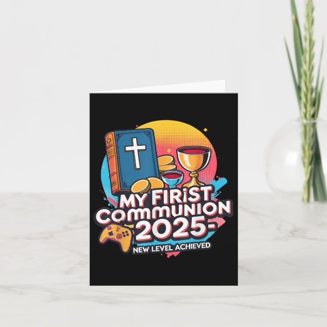 My 1st First Communion 2025 Video Game Controller  Card (Front)