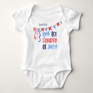 My 1st Fourth of July Personalised Baby Bodysuit
