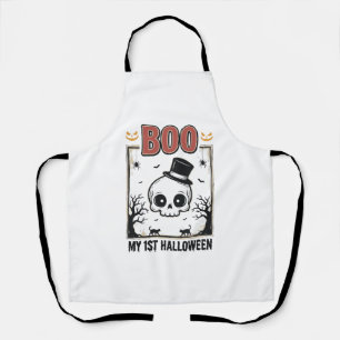 My 1st Halloween Baby Skull Vintage Engraving Shir Apron