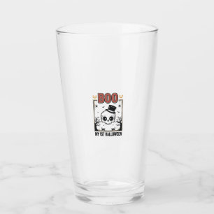 My 1st Halloween Baby Skull Vintage Engraving Shir Glass