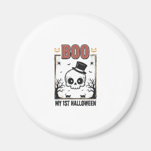 My 1st Halloween Baby Skull Vintage Engraving Shir Magnet