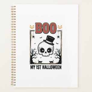 My 1st Halloween Baby Skull Vintage Engraving Shir Planner