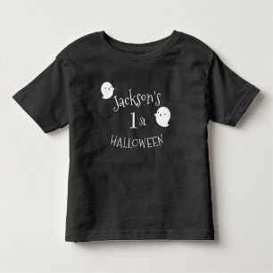 My 1st Halloween Black & White Ghost Personalised Toddler T-Shirt