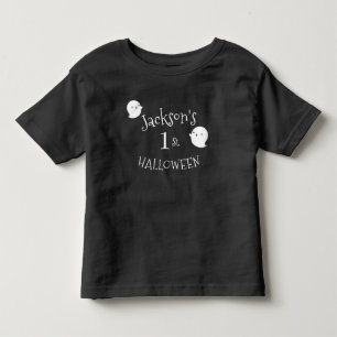 My 1st Halloween Black & White Ghost Personalized Toddler T-Shirt