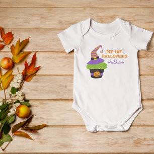 My 1st Halloween Cute Cupcake Personalised Baby Bodysuit