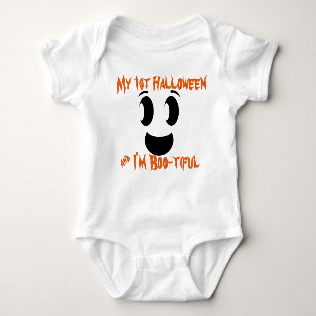 My 1st Halloween Ghost Baby Bodysuit (Front)