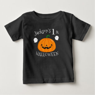 My 1st Halloween Ghost Pumpkin Personalized Baby T-Shirt