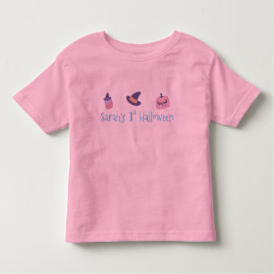 My 1st Halloween Pink Pumpkin Personalised Toddler T-Shirt
