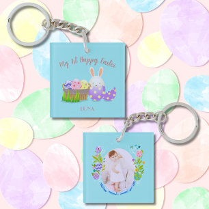 My 1st Happy Easter Square  Key Ring