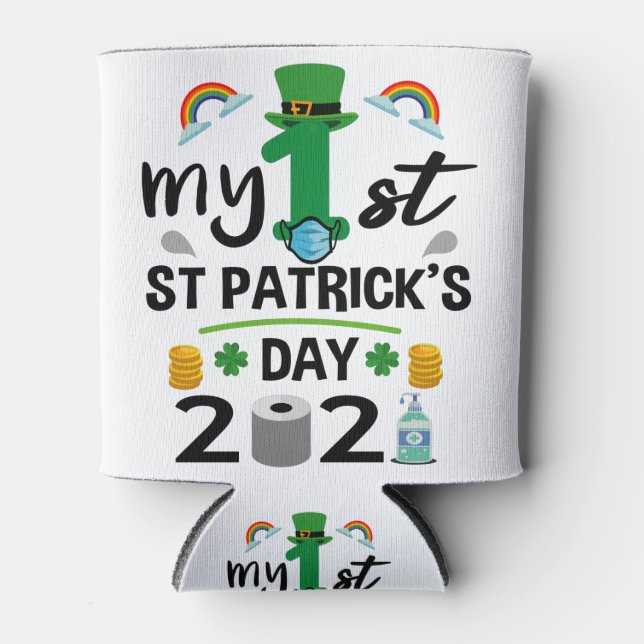 My 1st St. Patricks Day 2021 Outfit Baby Can Cooler (Front)