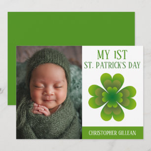 My 1st St Patrick's Day Baby Photo Shamrocks  Holiday Card