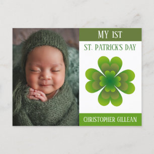 My 1st St Patrick's Day Baby Photo Shamrocks Holiday Postcard