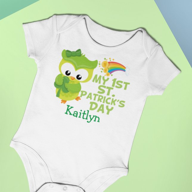 My 1st St. Patrick's Day Cute Owl Baby Bodysuit (Creator Uploaded)
