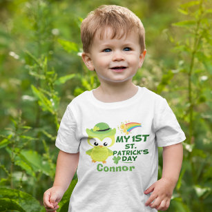 My 1st St. Patrick's Day Cute Owl Personalised Baby T-Shirt