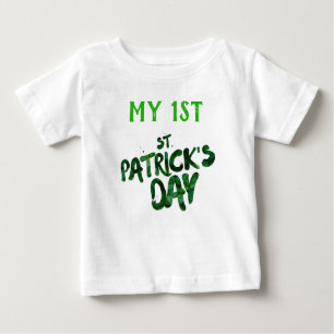 My 1st St. Patrick's Day Green Typography Baby T-Shirt