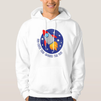 My 1st Trip Around The Sun Rocket 1st Birthday Gif Hoodie