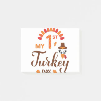 My 1st Turkey Day. Baby First Thanksgiving Post-it Notes