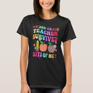 My 2nd Grade Teacher Survived 100 Days Of Me Schoo T-Shirt