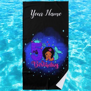 My 5th Birthday Mermaid Beach Towel