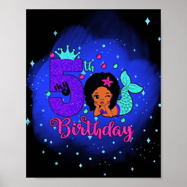 My 5th Birthday Mermaid Poster (Front)