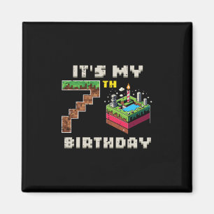 My 7th Birthday Pixel Game 7 Cake Video Gamer Boys Magnet
