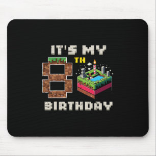 My 8th Birthday Pixel Game 8 Cake Video Gamer Boys Mouse Pad