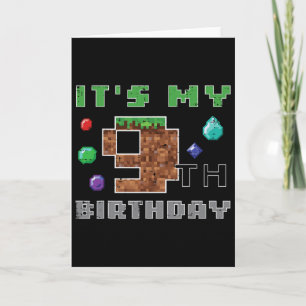 My 9th Birthday Pixel 9 Gamer Video Gaming Boys Ki Card