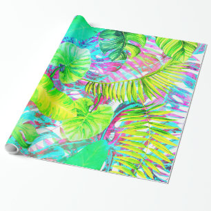 My abstract colourful aloha foliage garden wrapping paper