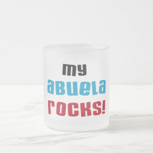 My Abuela Rocks T-shirts and Gifts Frosted Glass Coffee Mug