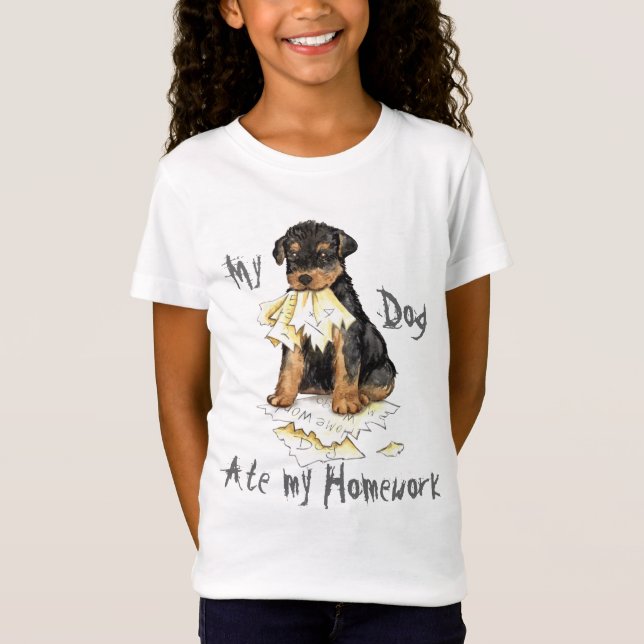 My Airedale Ate My Homework T-Shirt (Front)