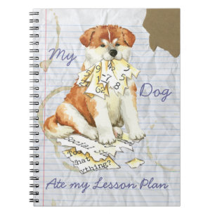 My Akita Ate My Lesson Plan Spiral Notebook
