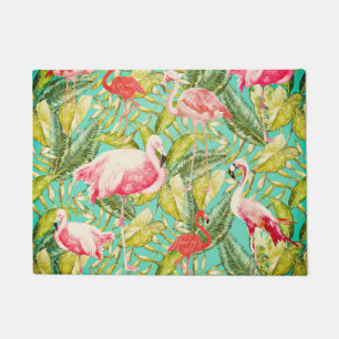 My Aloha Jungle Bird Flamingo Garden Doormat