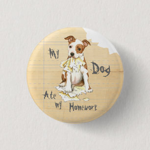 My Am Staff Ate My Homework 3 Cm Round Badge