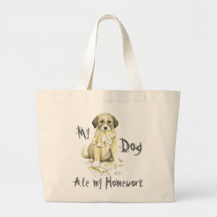 My Anatolian Ate My Homework Large Tote Bag