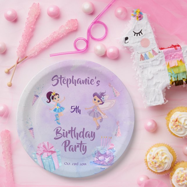 My angel is turning five:Fairytale themed birthday Paper Plate (Party)