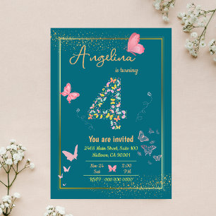 My angel is turning four : my butterfly's birthday invitation