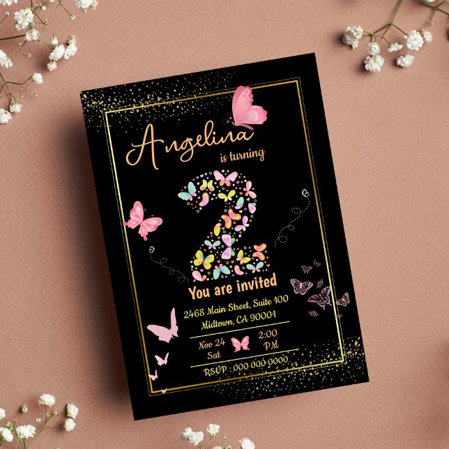 My angel is turning two: my butterfly's birthday invitation (Creator Uploaded)