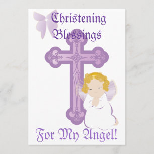 My Angel's Christening Blessings-Customise Invitation