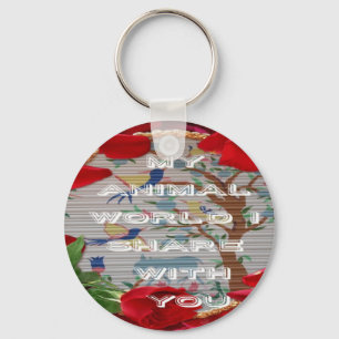 My Animal World: Beautiful Tree and Bird Design Key Ring