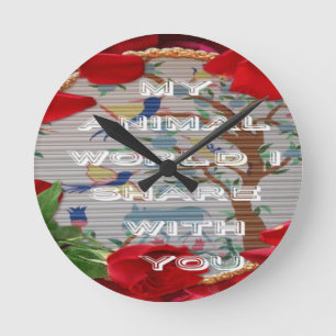 My animals world valentine.png round clock