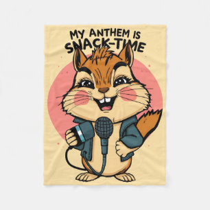 My Anthem Is Snack-Time Funny Punk Squirrel Microp Fleece Blanket