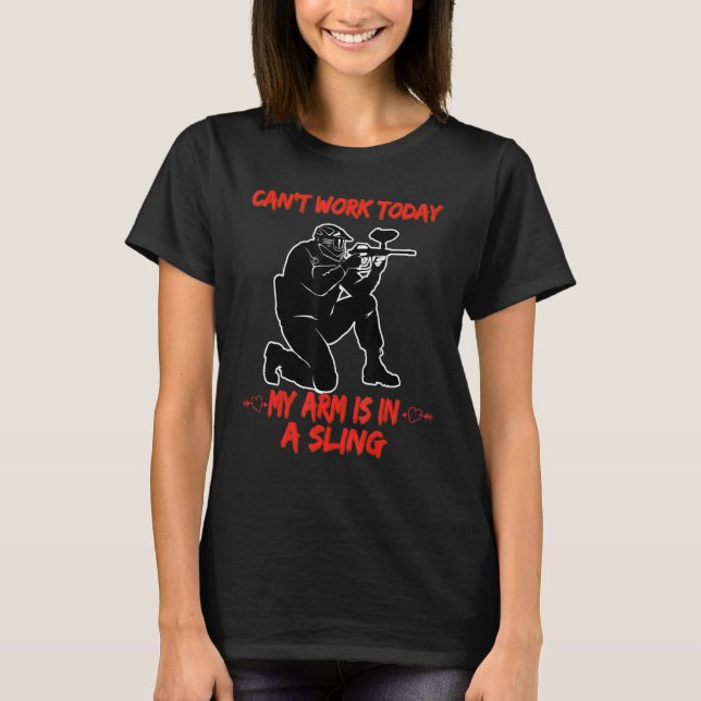 My Arm Is In A Sling Hunting Funny Humourous T-Shirt (Front)