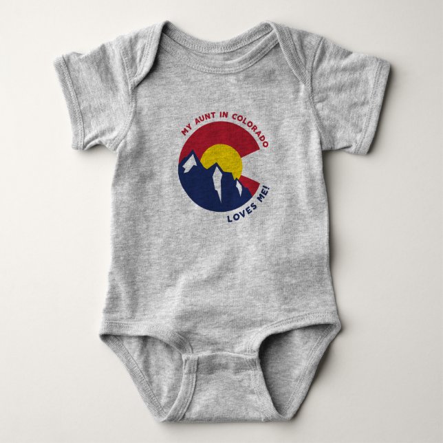 My Aunt in Colorado Loves Me Baby Bodysuit (Front)
