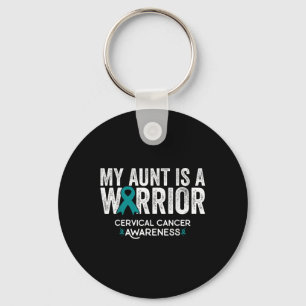 My Aunt Is A Warrior Cervical Cancer Awareness Key Ring